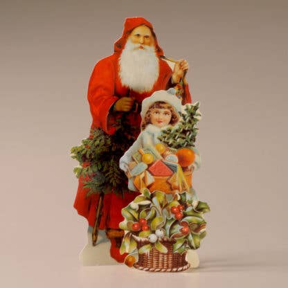 A Little Girl & Father Christmas Card