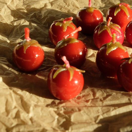  Happy Tomato Birthday Candles - set of 8