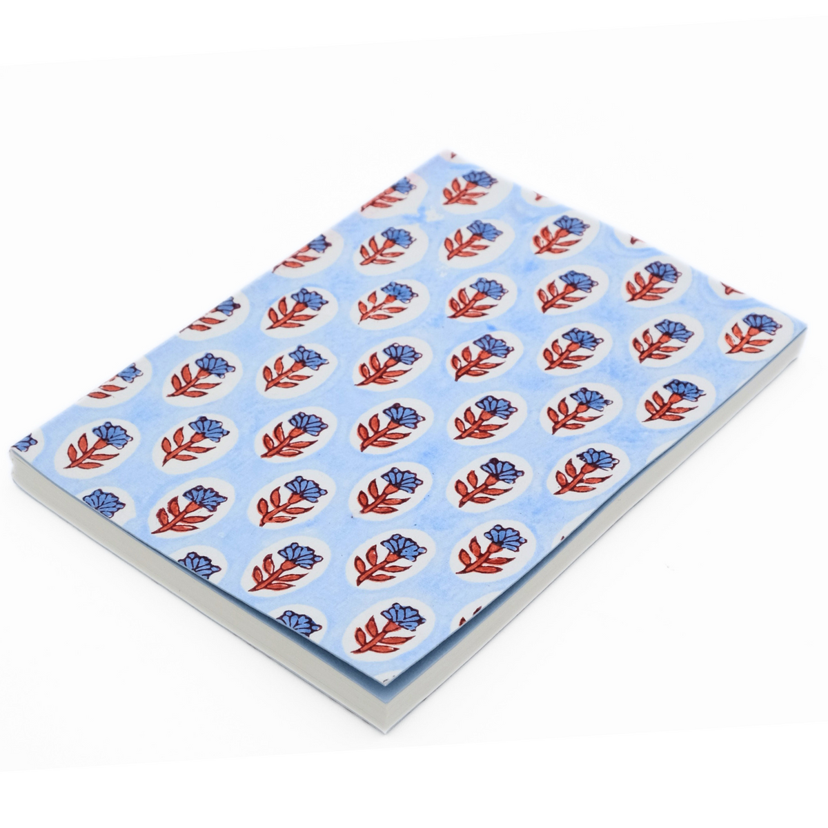 A5 Block Print Notebook - Blue Daisies