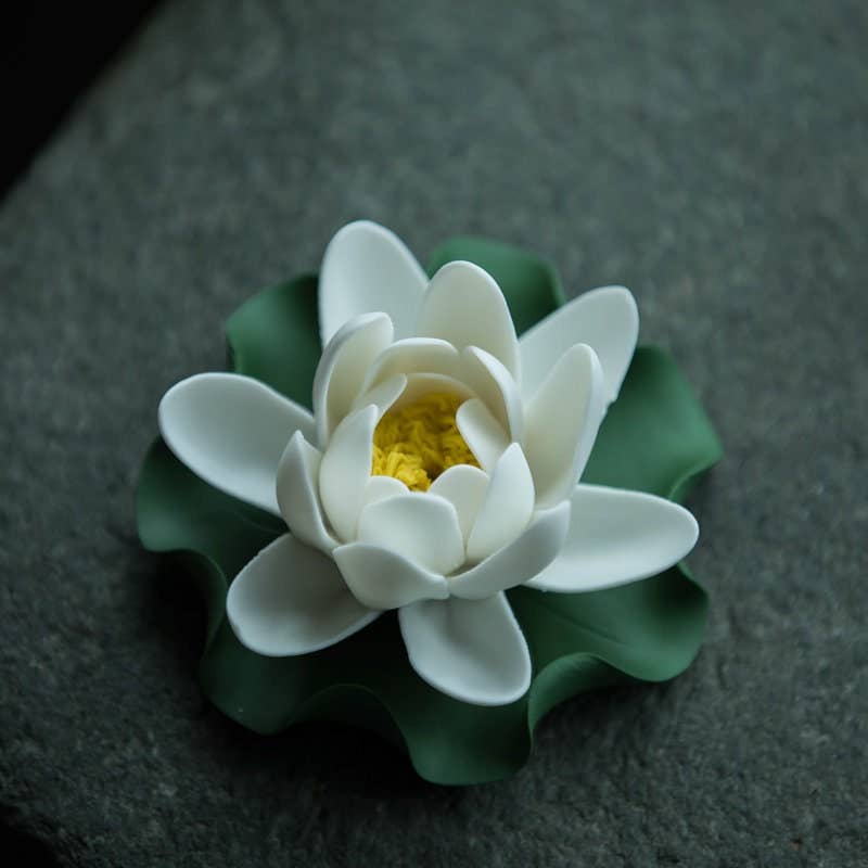 Handmade White Lotus Incense Holder