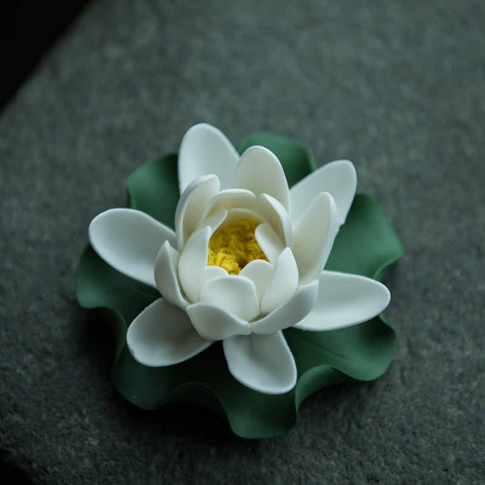 Handmade White Lotus Incense Holder
