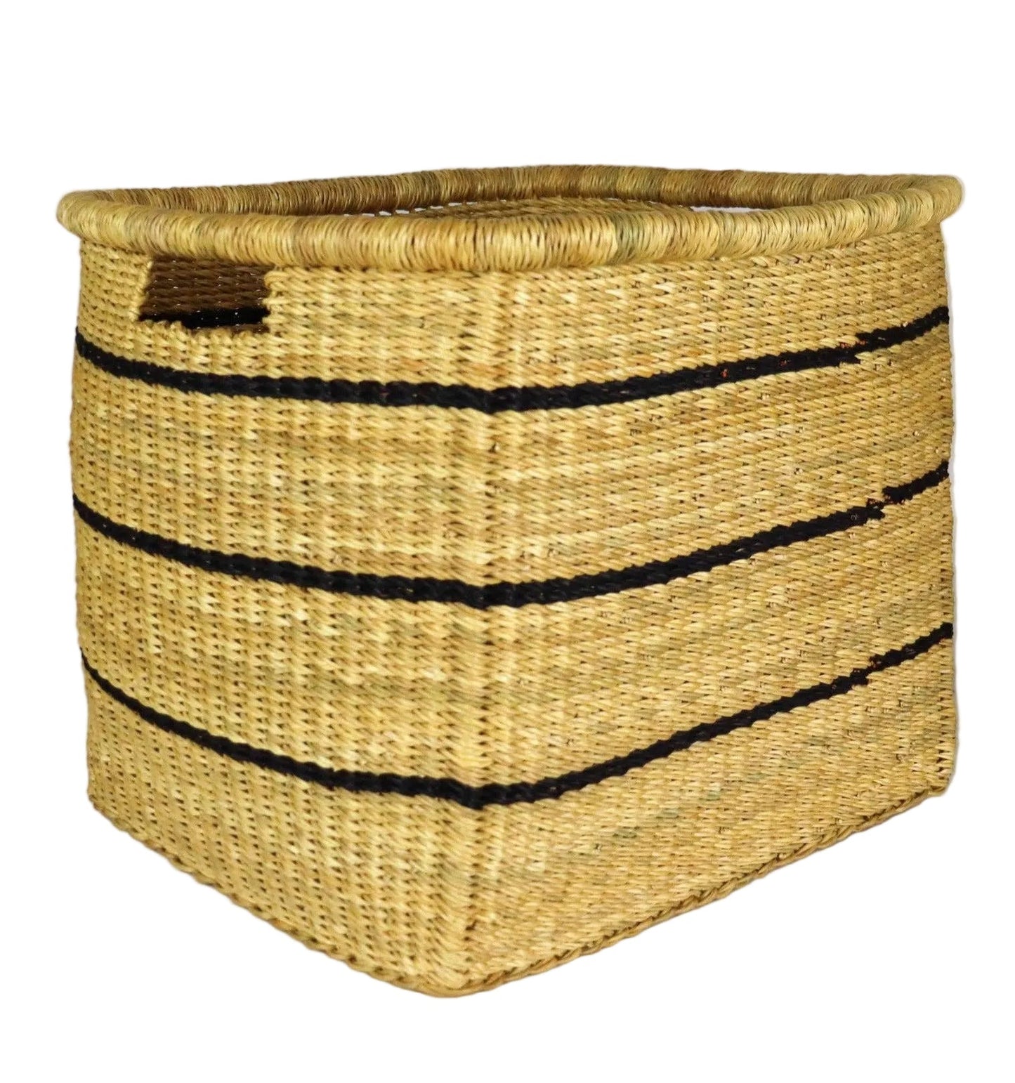 Natural Brown & Black Rectangle Storage Basket: Large