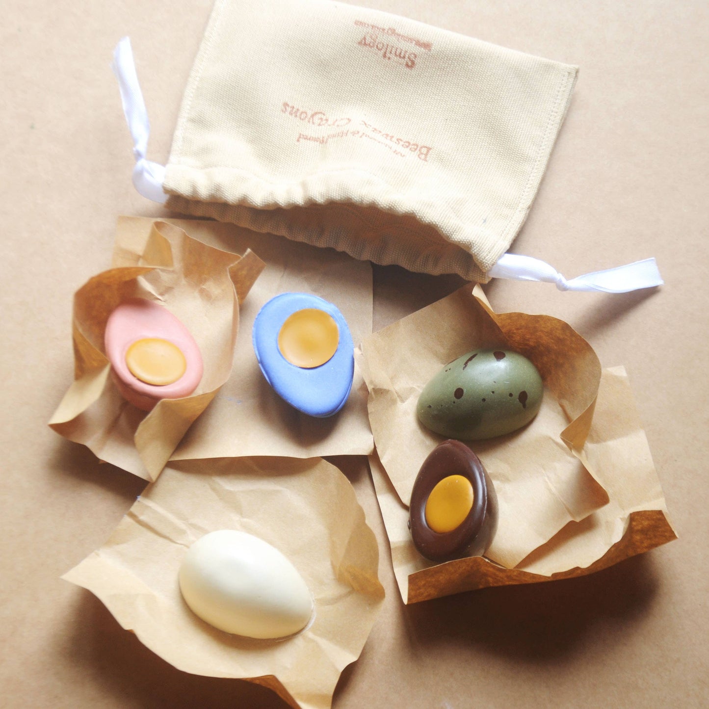 Golden Yolk Beeswax Crayon Eggs - Set of 5