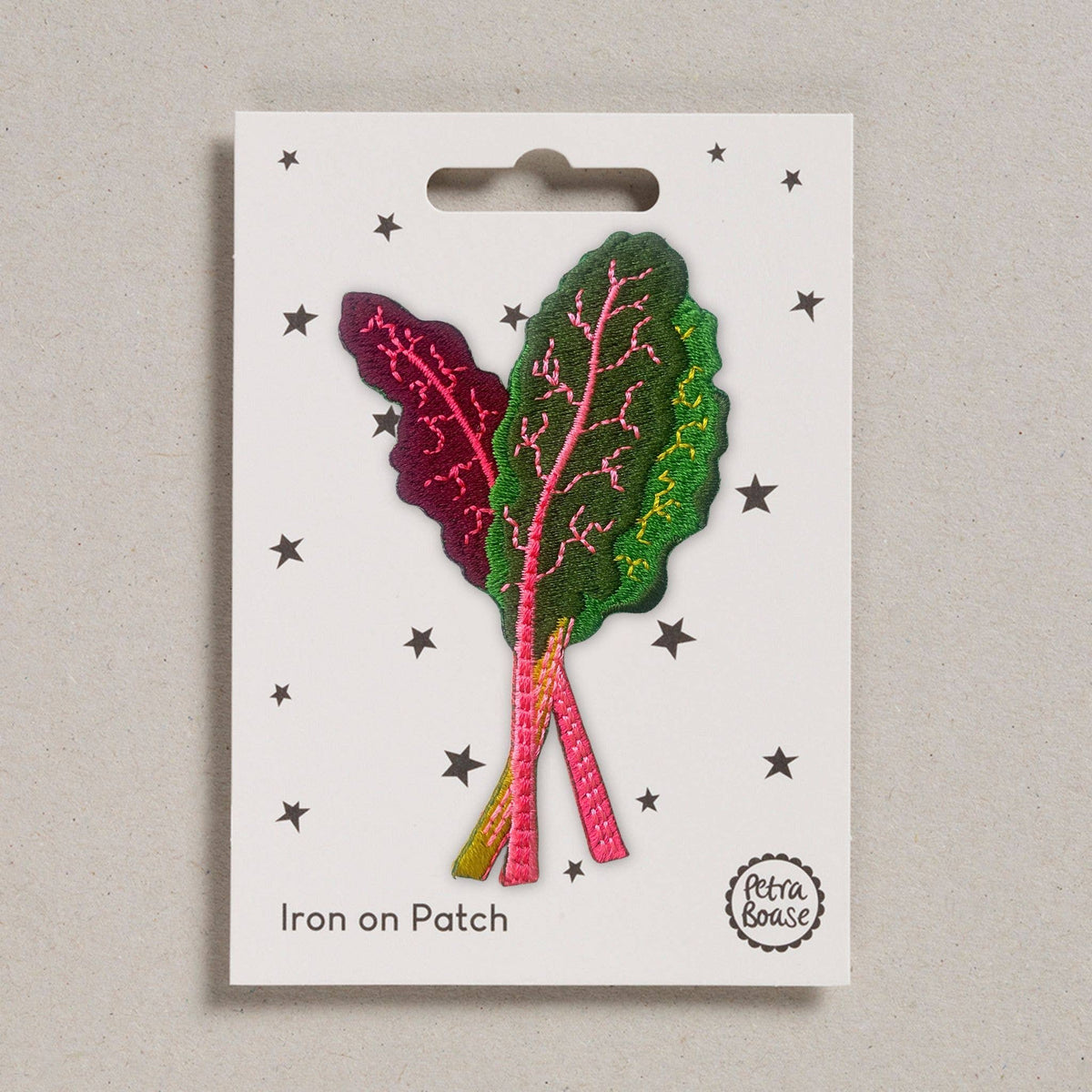 Embroidered  Rainbow Chard Iron-On Patch