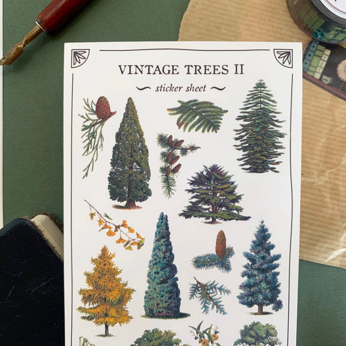 Vintage Trees II Sticker Sheet