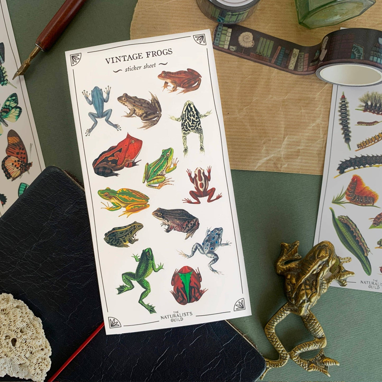 Vintage Frogs Sticker Sheet
