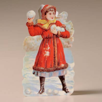 Girl in the Snow Christmas Card