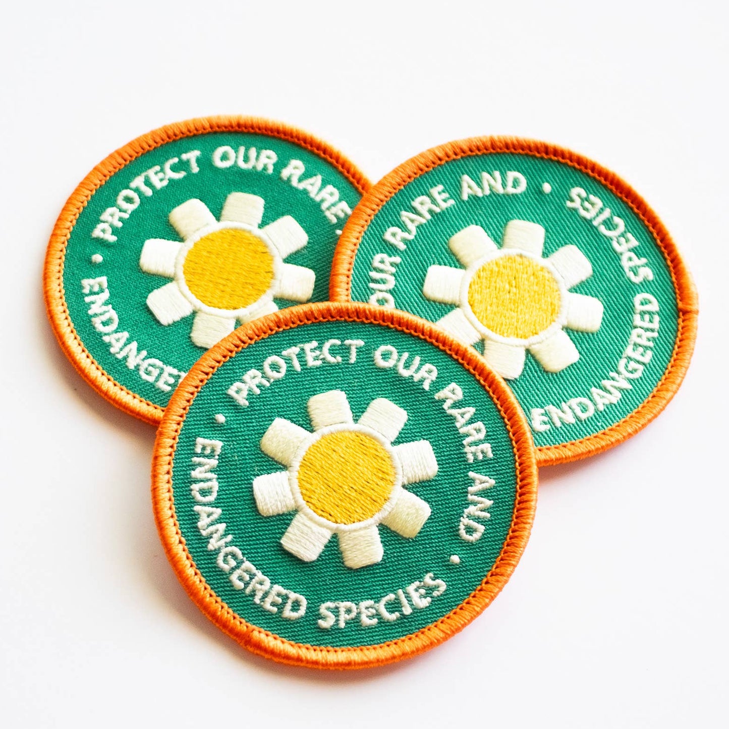 Embroidered 'Protect Our Rare and Endangered Species' Iron-on Patch