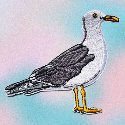 Embroidered Seagull Iron-on Patch
