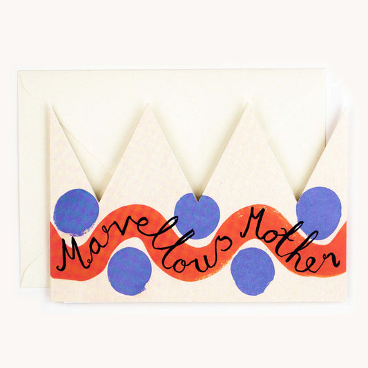 'Marvellous Mother' Party Hat Greeting Card