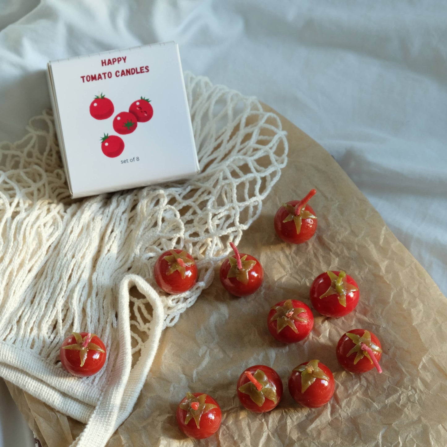  Happy Tomato Birthday Candles - set of 8