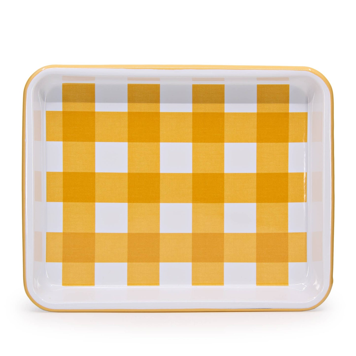 Max Humphrey x CCH Gingham Enamelware Tray: Yellow