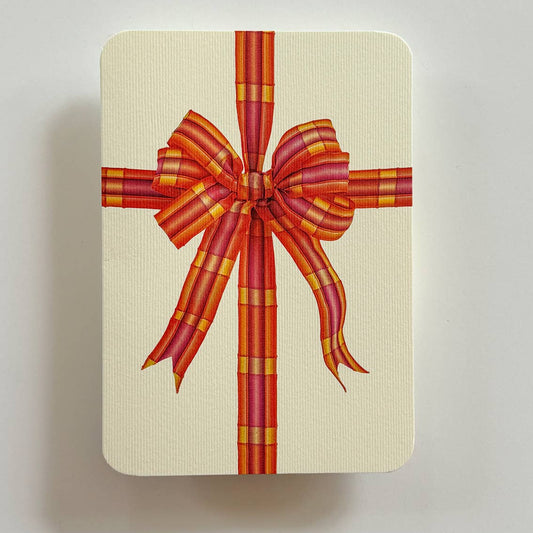Orange & Pink Bow Greeting Card