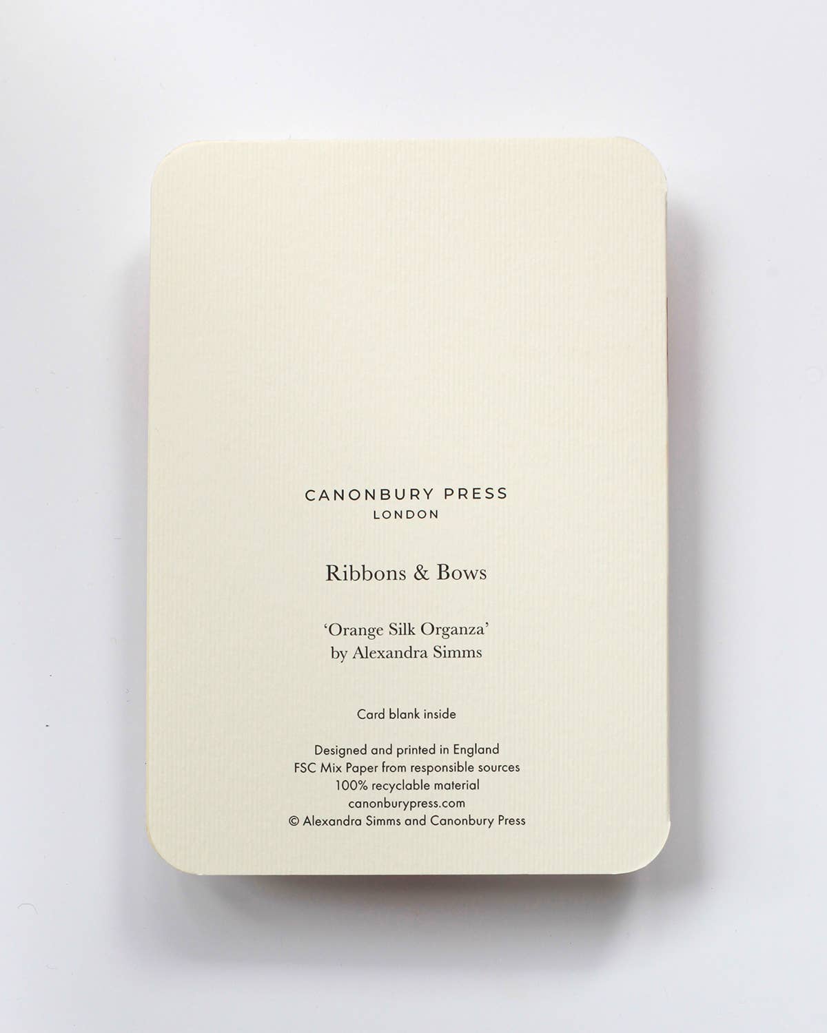 Orange Silk Organza Bow Greeting Card