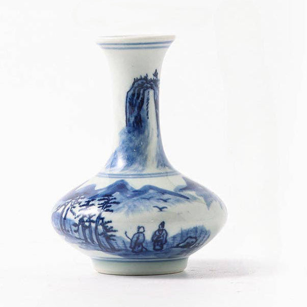 Hand-painted Blue & White Bud Vase