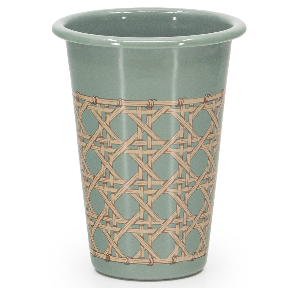 Domino x CCH Wicker Enamelware 14 oz Tumbler: Sea Blue
