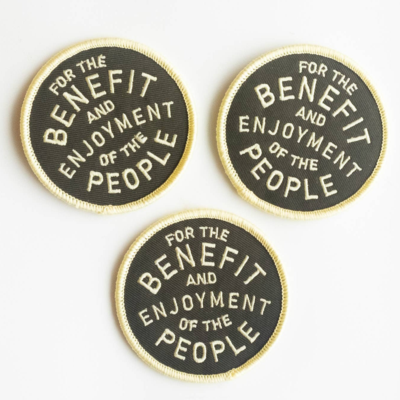 Embroidered 'For The Benefit and Enjoyment of The People' Iron-on Patch
