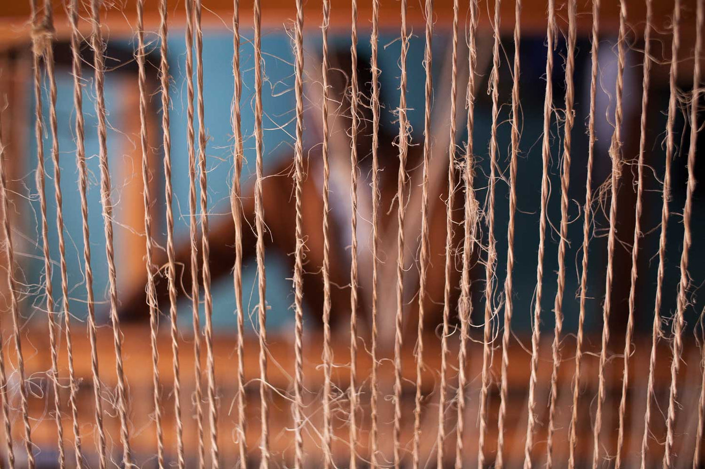 GALANA: Small Mustard & Turquoise Woven Sisal Rug