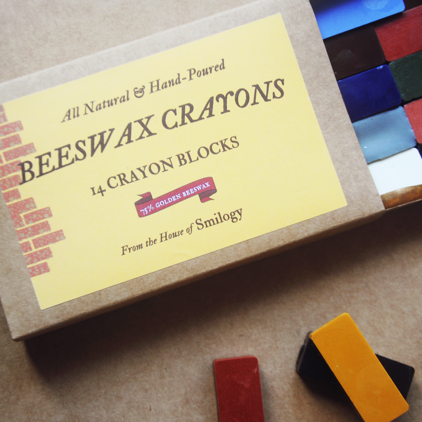 Beeswax Block Rubbing Crayons - Set of 14