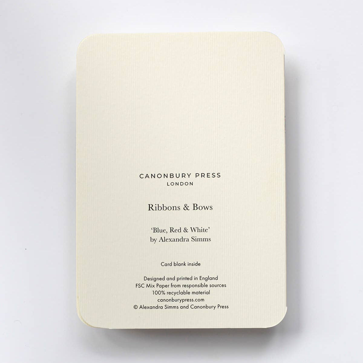 Blue, Red & White Bow Greeting Card