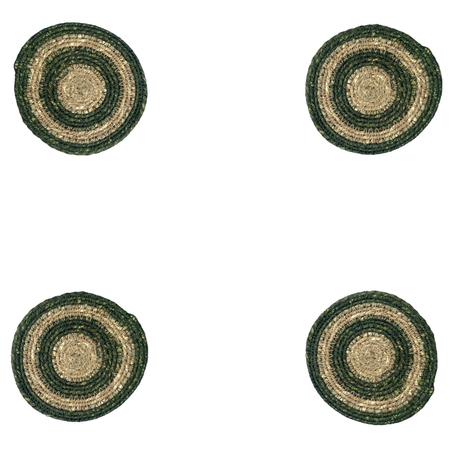 Seagrass Coaster - Olive Green / Natural: 4