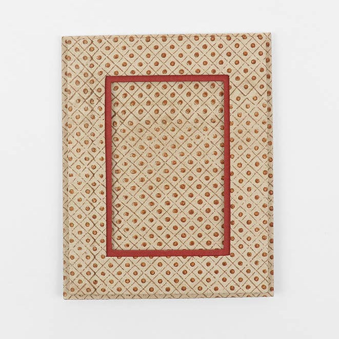 Screen Printed Picture Frame - Dot & Grid: Ochre