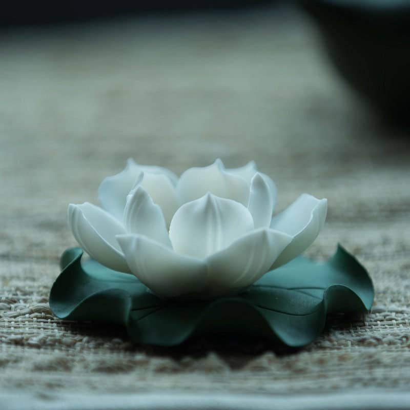 Handmade White Lotus Incense Holder