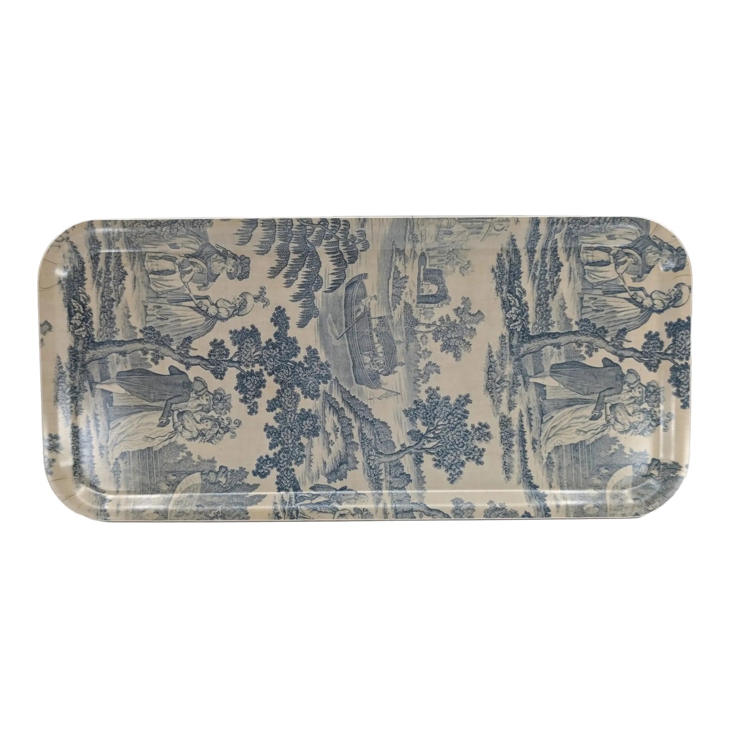 Narrow Birchwood Tray - Toile