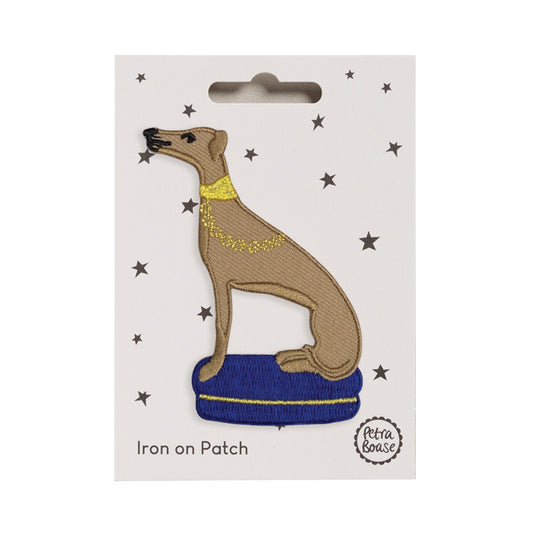 Embroidered Whippet Iron-on Patch