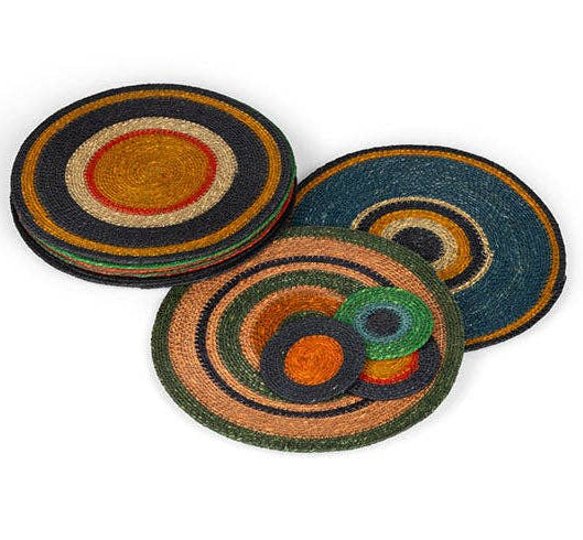 Seagrass Coaster - Midnight Blue / Rust: 4