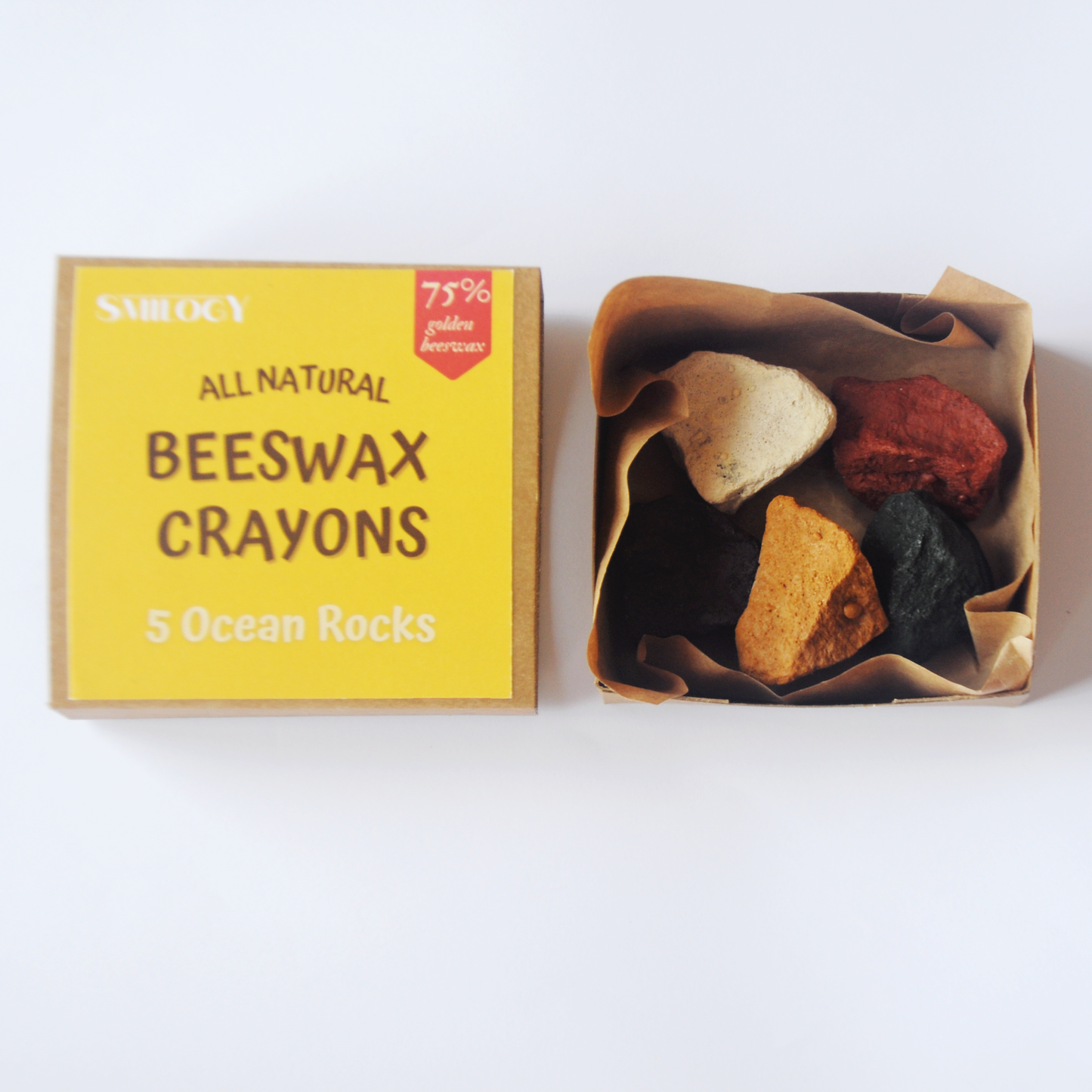 All Natural Beeswax Ocean Rock Crayons - Set of 5