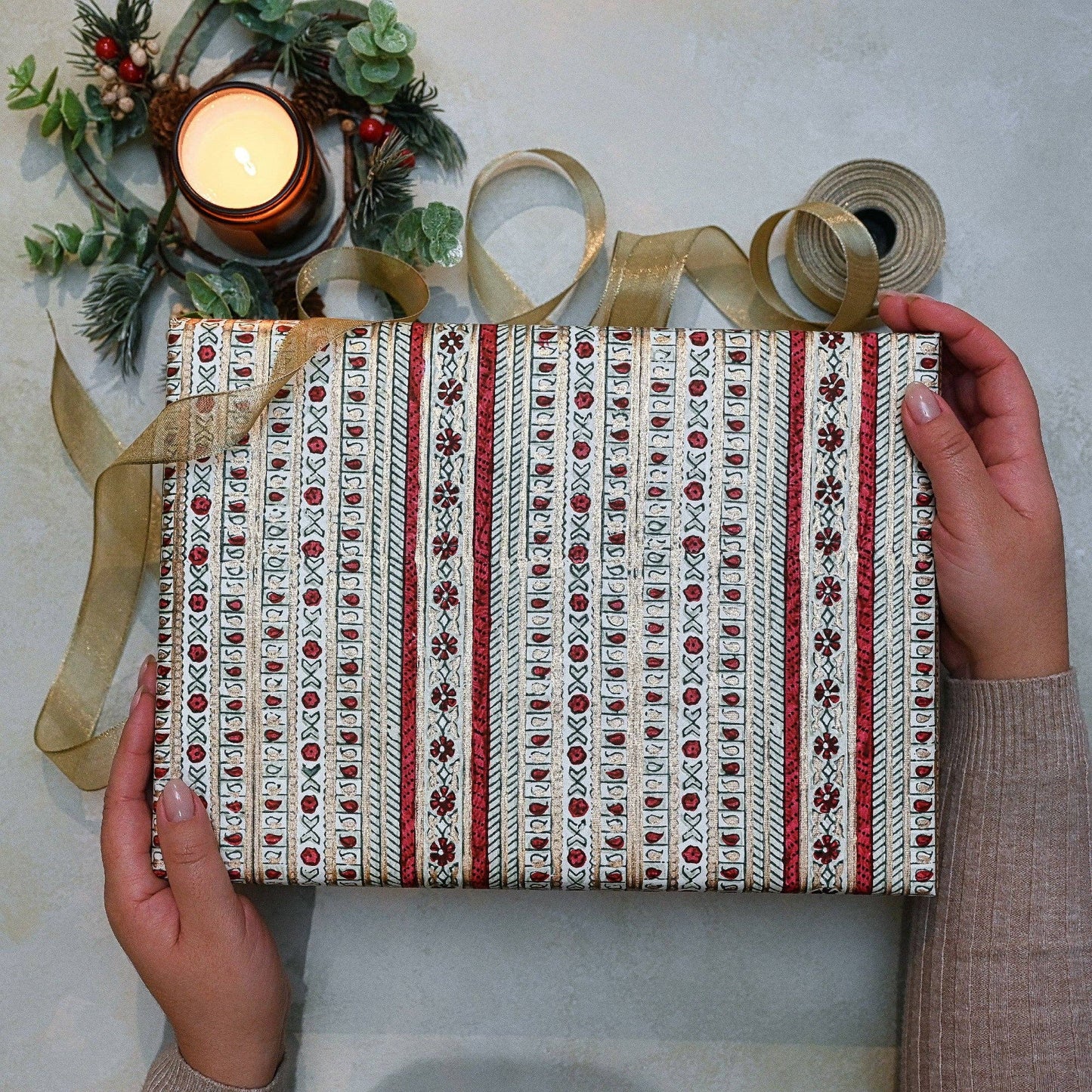 Block Printed Wrapping Paper - Benares Festive Mix