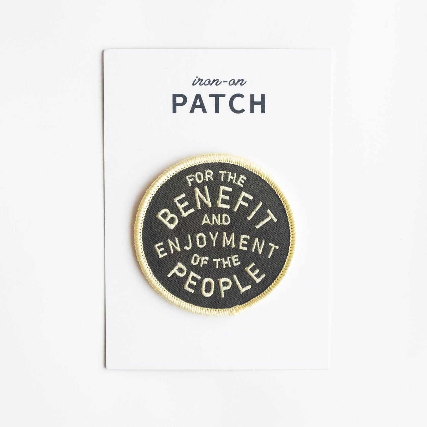 Embroidered 'For The Benefit and Enjoyment of The People' Iron-on Patch