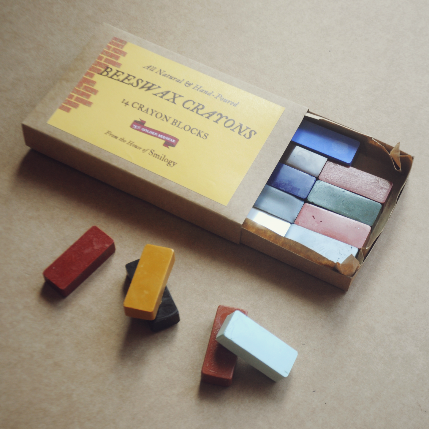 Beeswax Block Rubbing Crayons - Set of 14