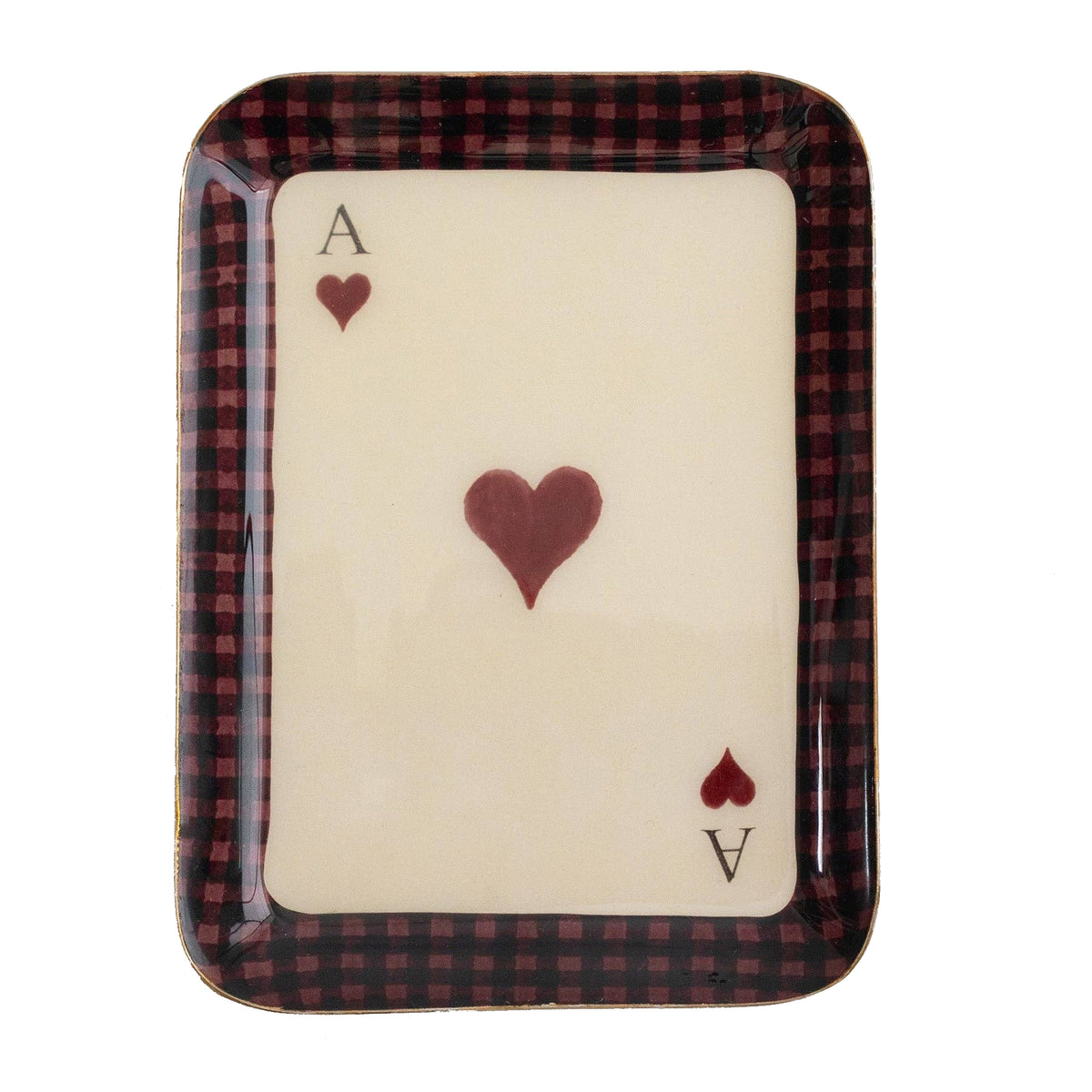 Ace of Hearts - Rectangular Enamel Tray