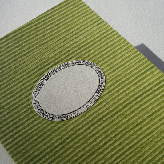 Hand Decorated Notebook - Grass Stripe - Large
