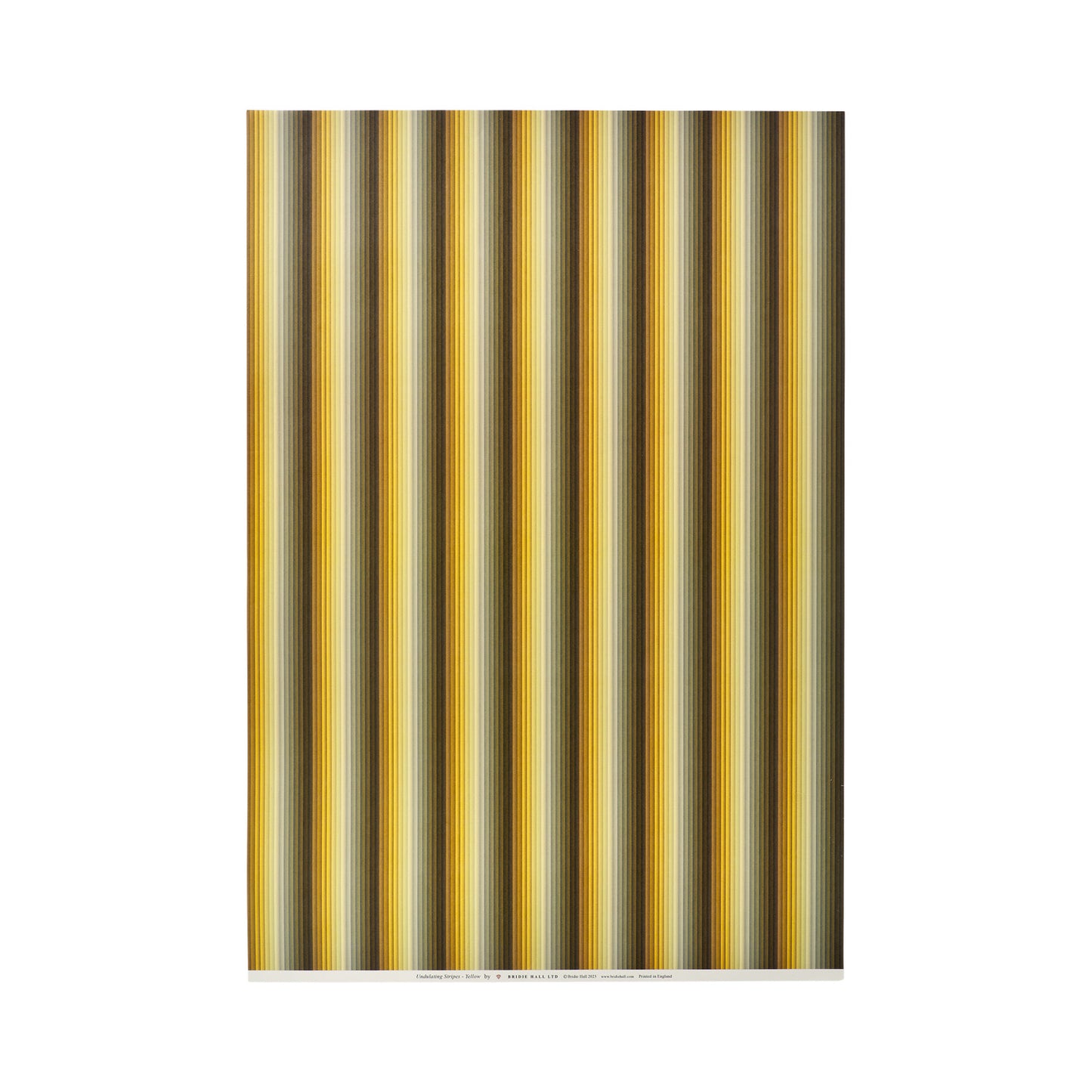 Undulating Stripes - 5 Sheets Of Yellow Paper