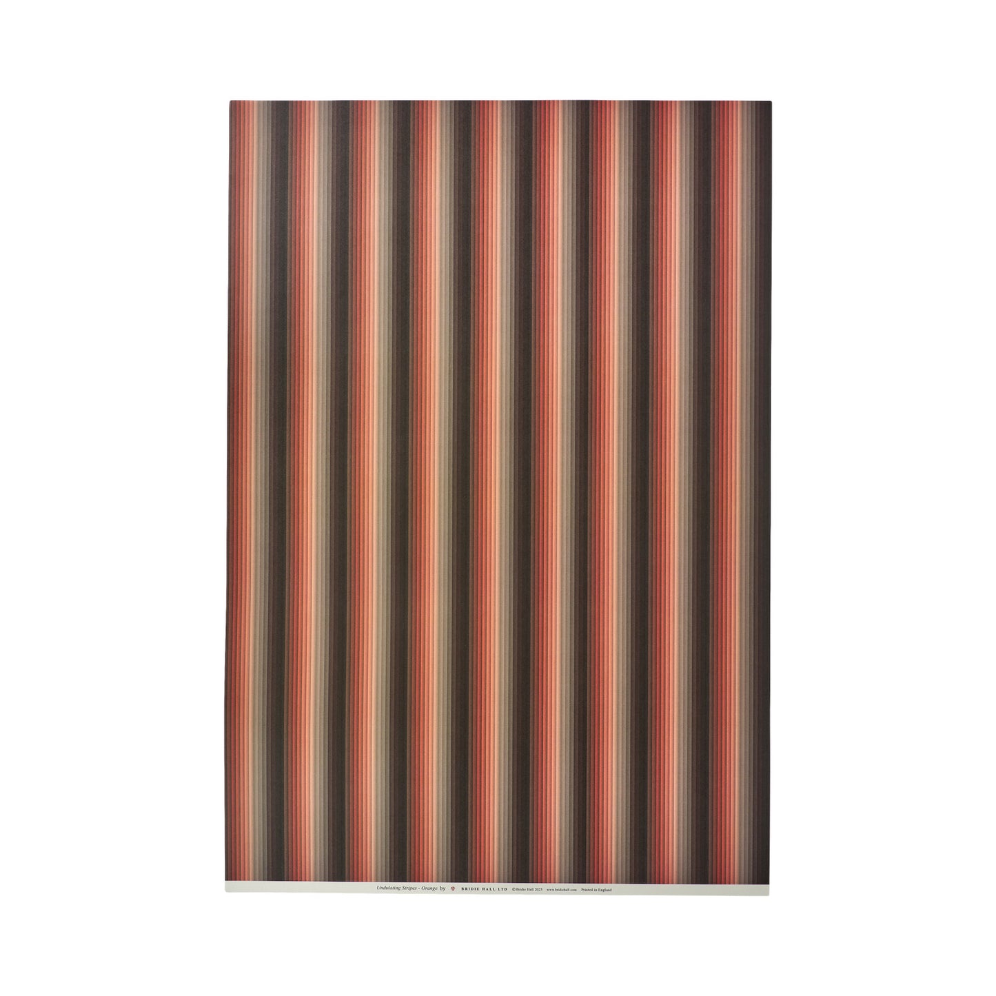 Undulating Stripes - 5 Sheets Of Orange Paper