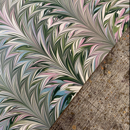 'Fern & Feather' Printed Marbled Paper
