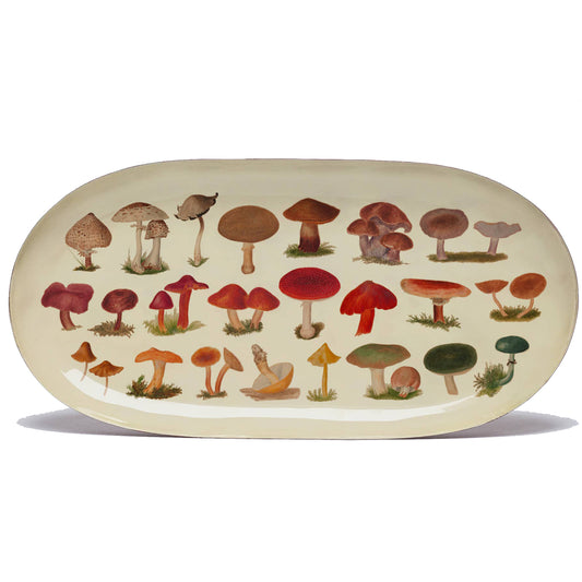 Oval Enamel Tray - Fungi