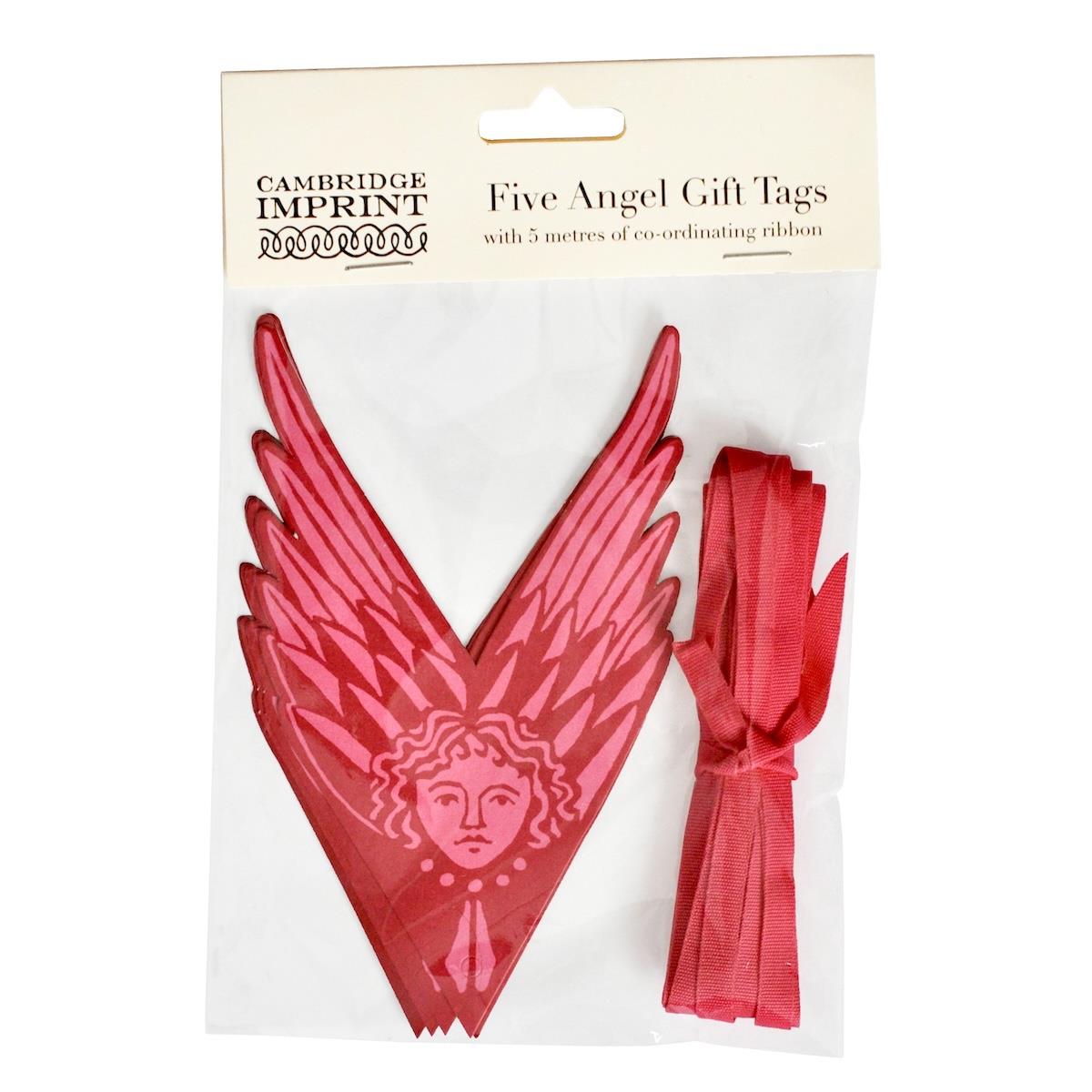 5 Fancy Suffolk Angels Gift Tags - Plum Pudding