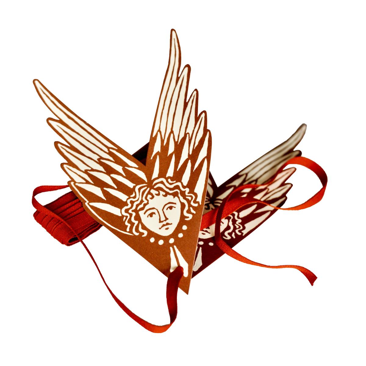 5 Fancy Suffolk Angels Gift Tags - Cocoa