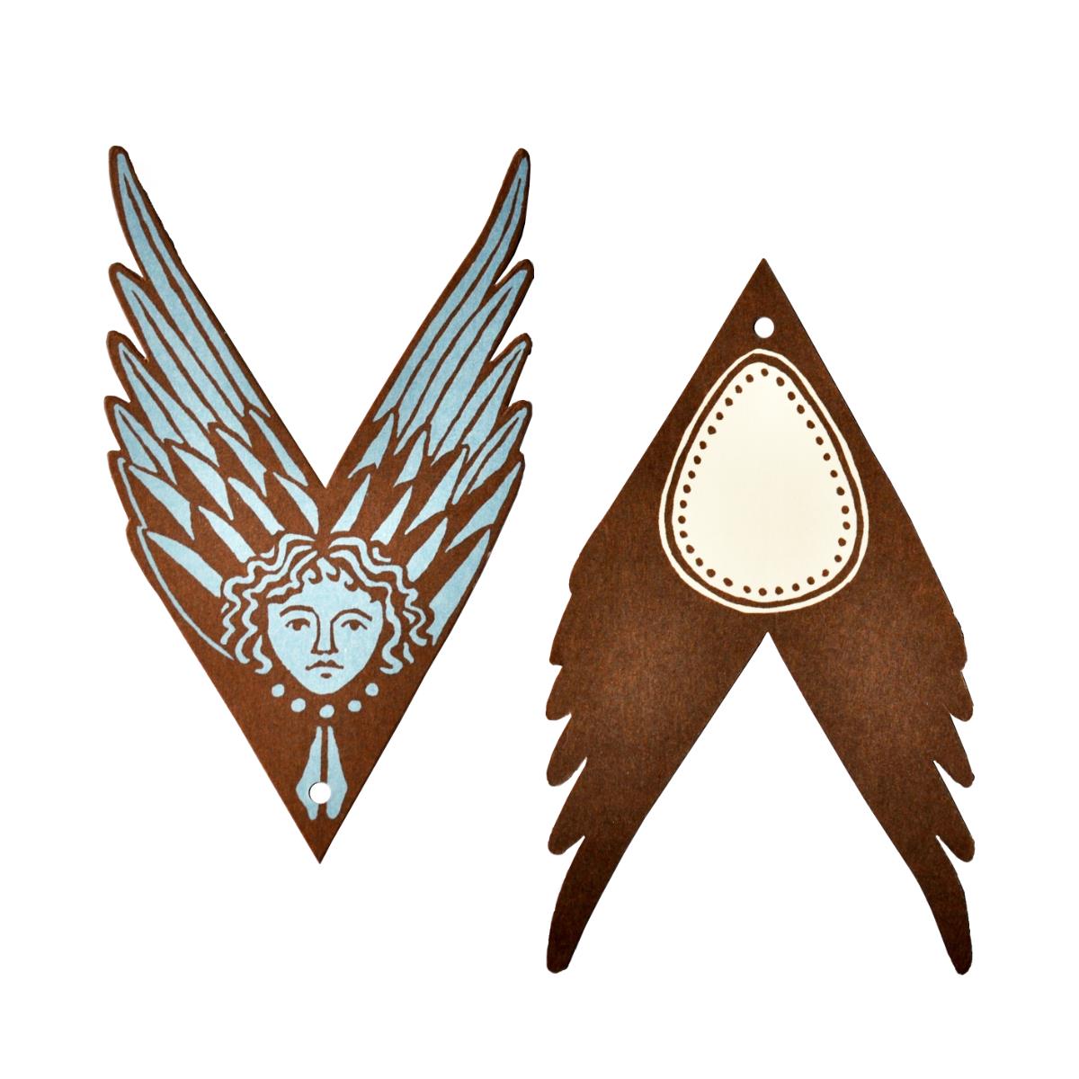 5 Fancy Suffolk Angels Gift Tags - Bruised Copper