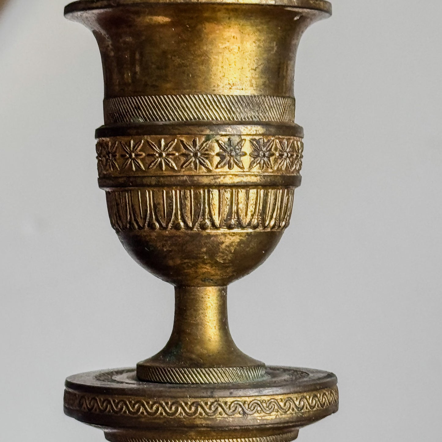 A Pair of Mid 19th Century Cast Brass Candlesticks