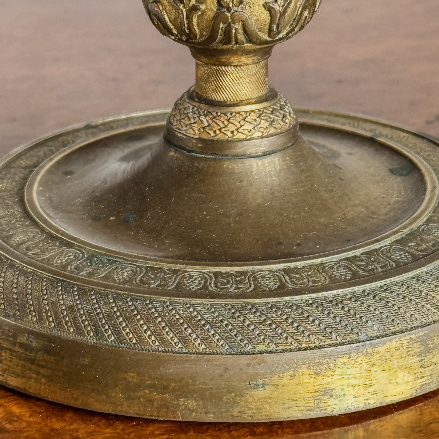 A Pair of Mid 19th Century Cast Brass Candlesticks