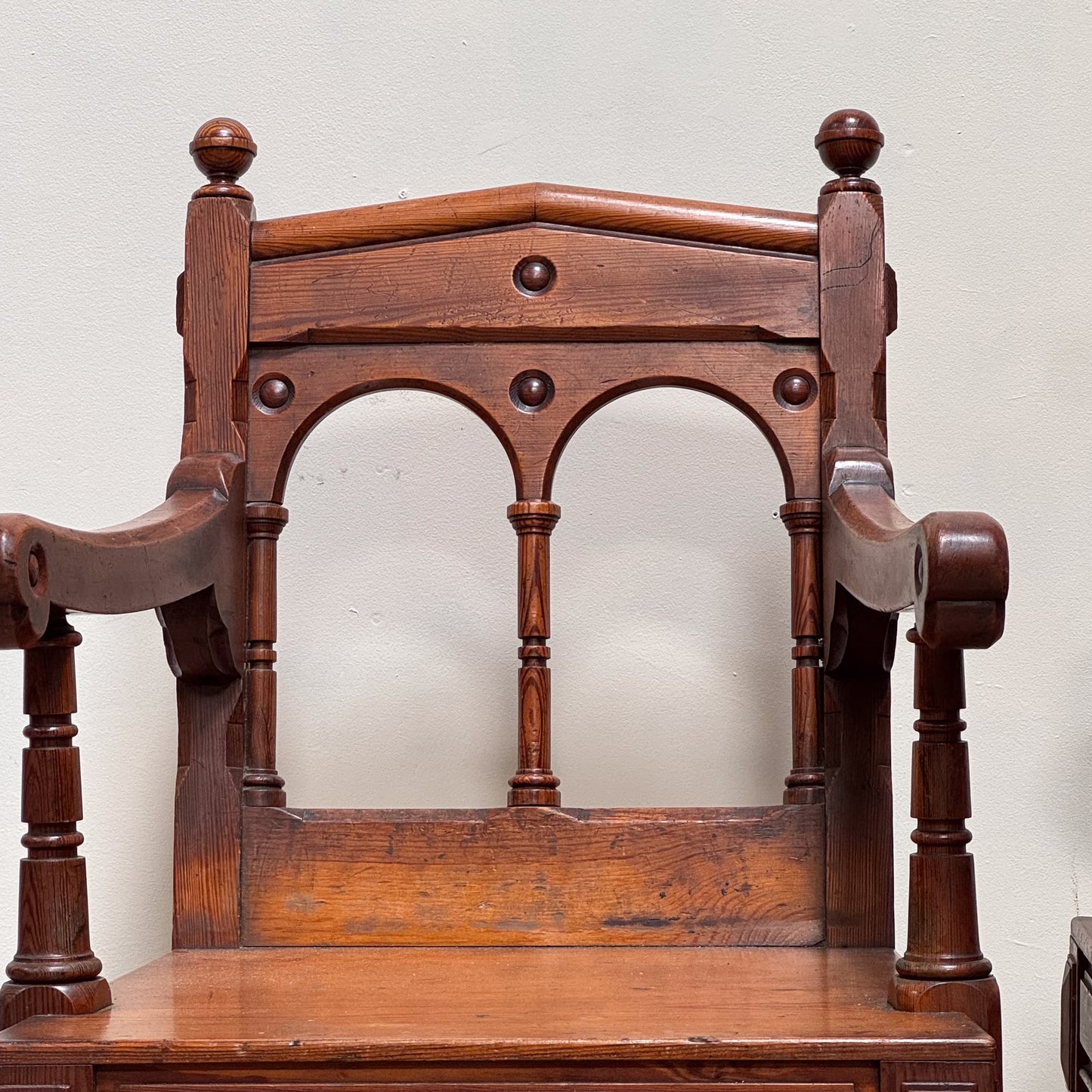 A Pair of 19th Century Pine Gothic Chairs