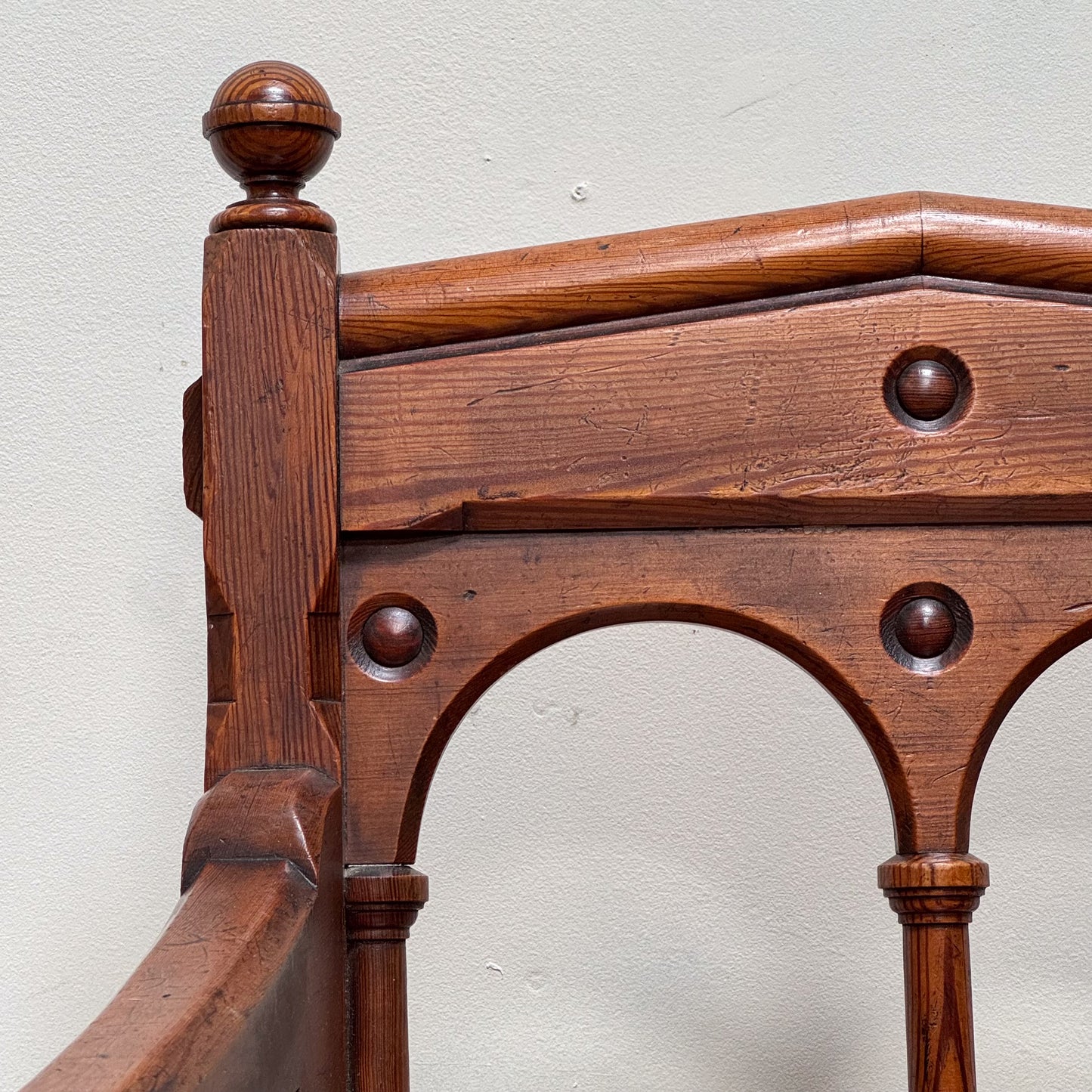 A Pair of 19th Century Pine Gothic Chairs