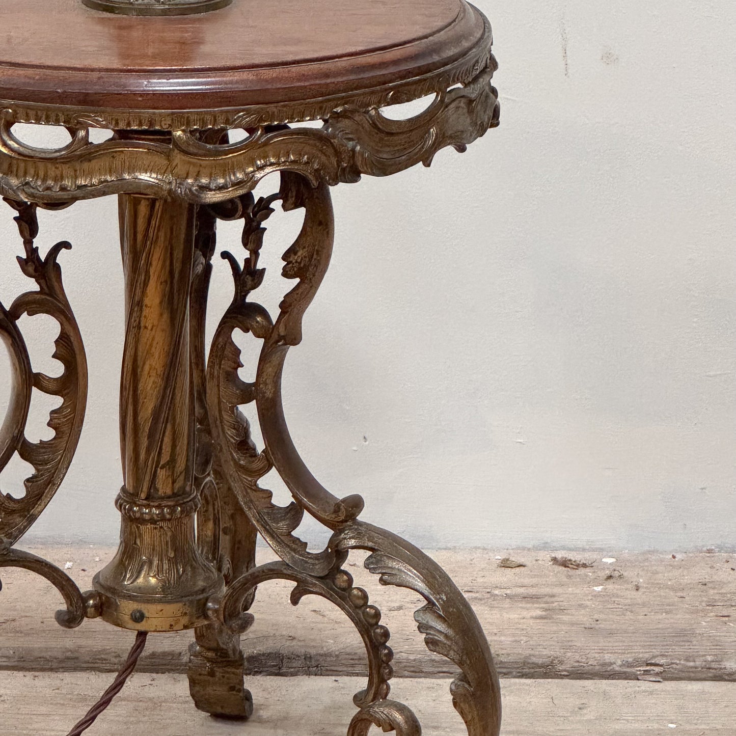 A Late 19th Century Gilded Brass Standard Lamp