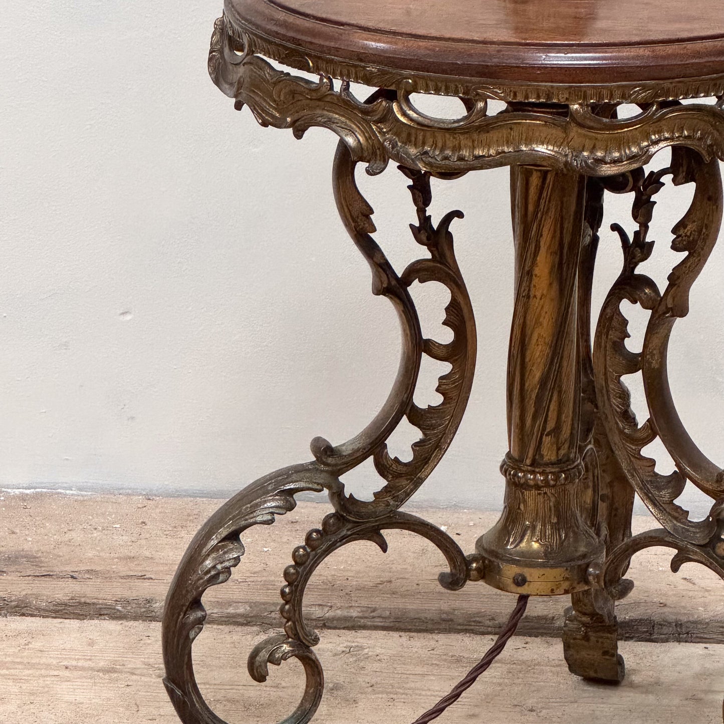 A Late 19th Century Gilded Brass Standard Lamp