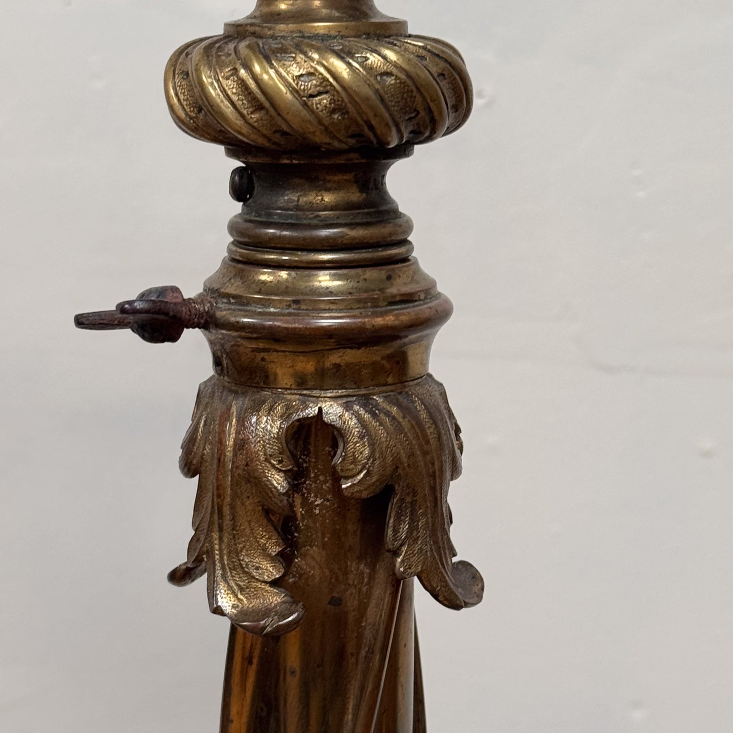 A Late 19th Century Gilded Brass Standard Lamp